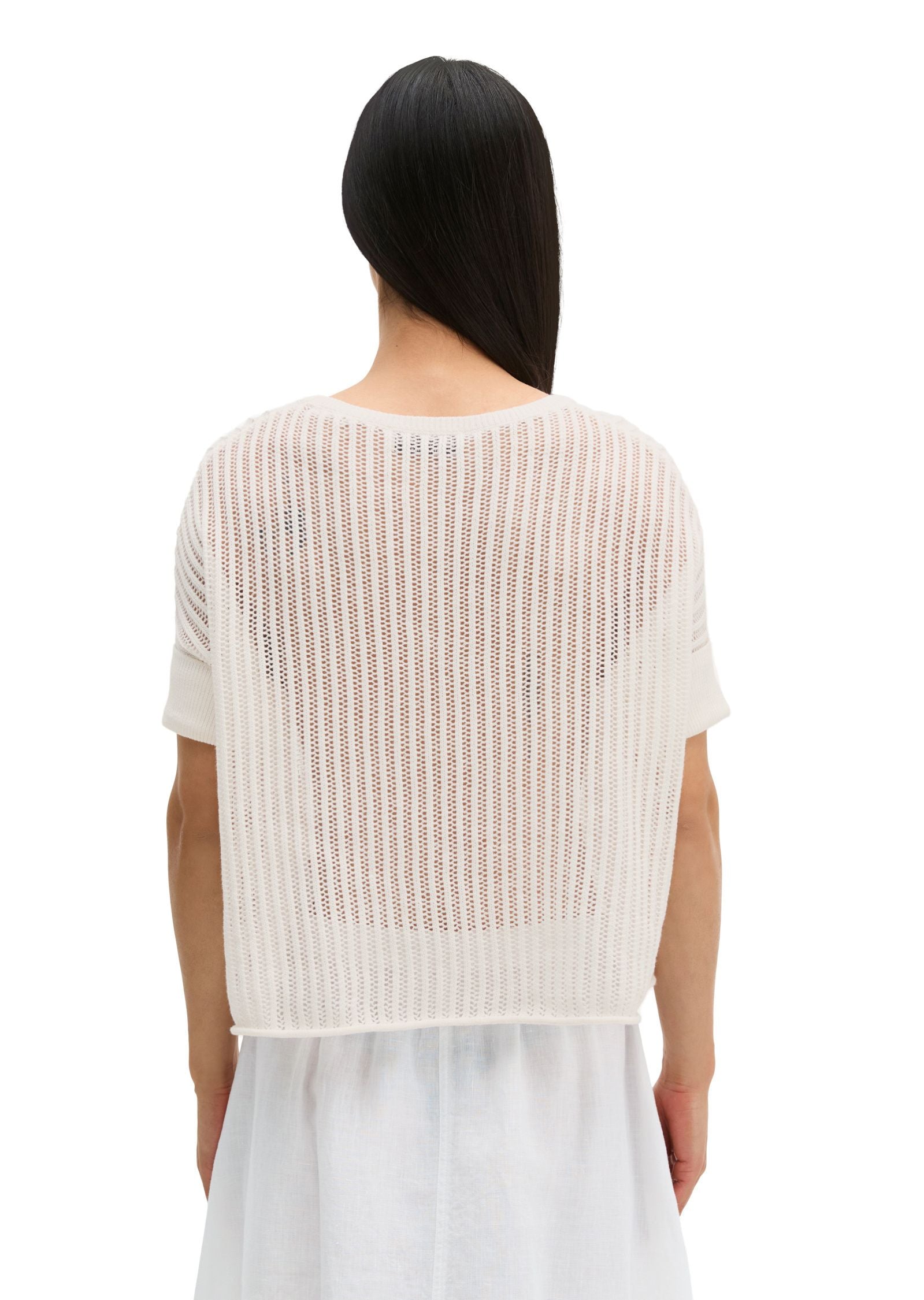 Kurzarm-Strickpullover Boxy Fit