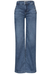 Wide Leg Jeans mit Knopfdetails