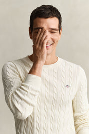 Strickpullover mit Zopfmuster