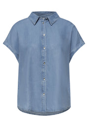 Bluse im Denim-Look