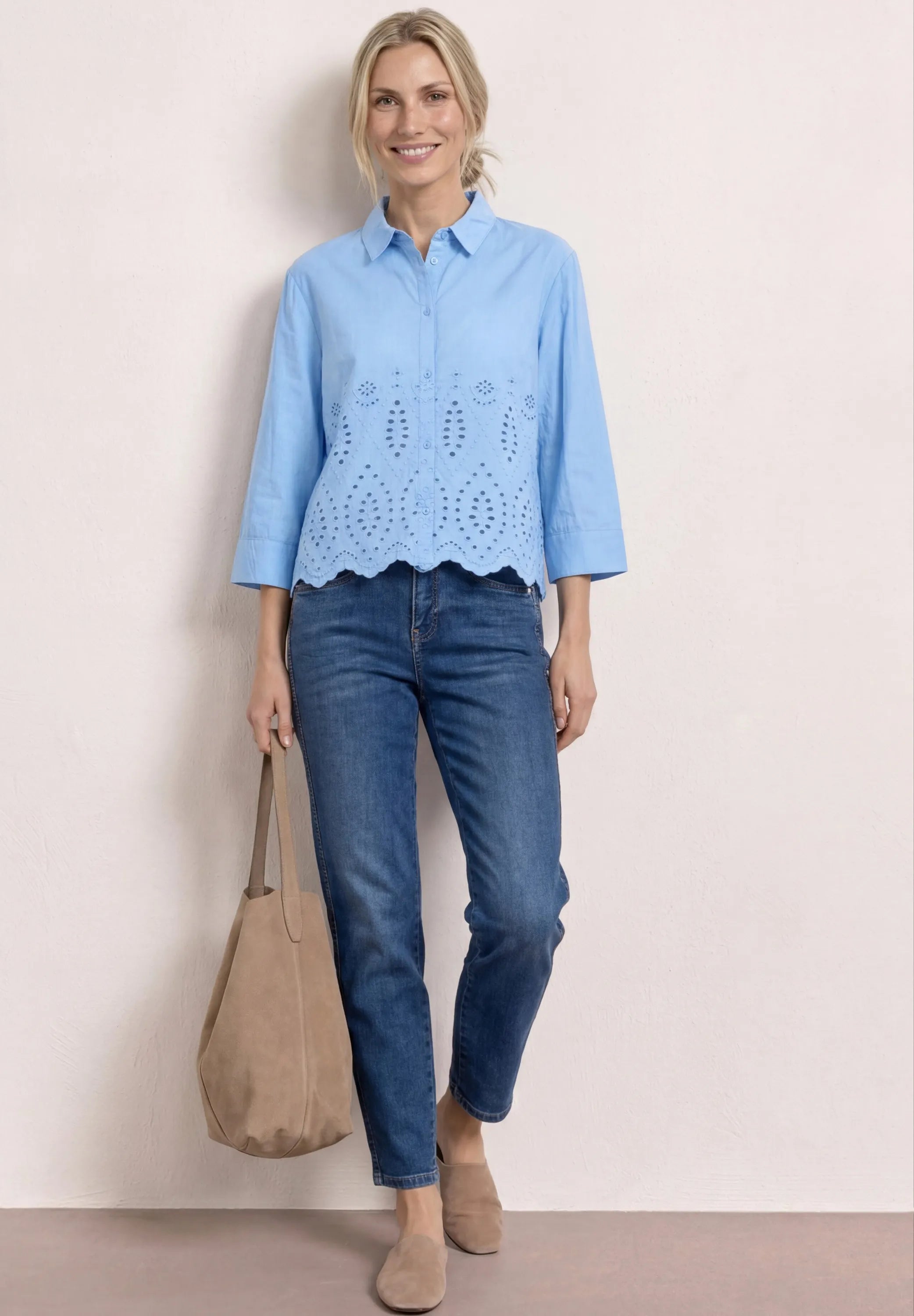 Bluse mit Shiffleydetails