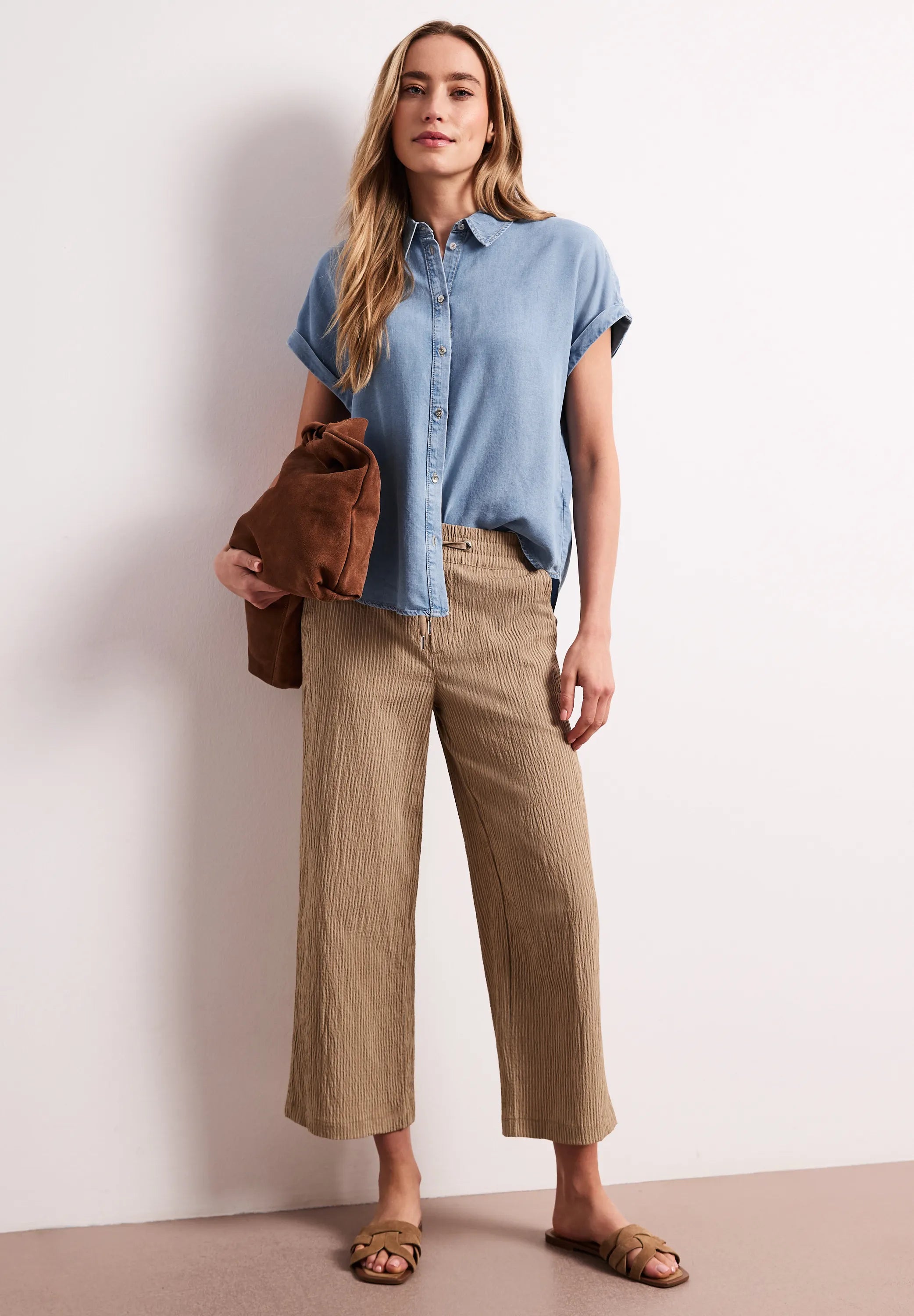 Bluse im Denim-Look