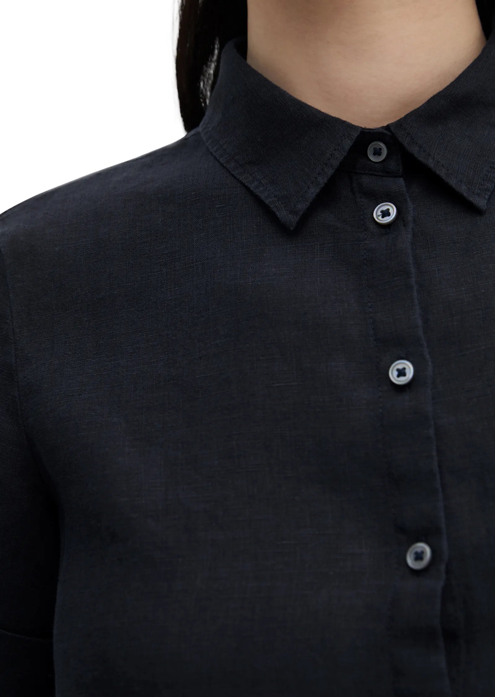 Kurzarm-Leinenbluse Regular Fit