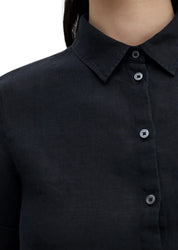 Kurzarm-Leinenbluse Regular Fit