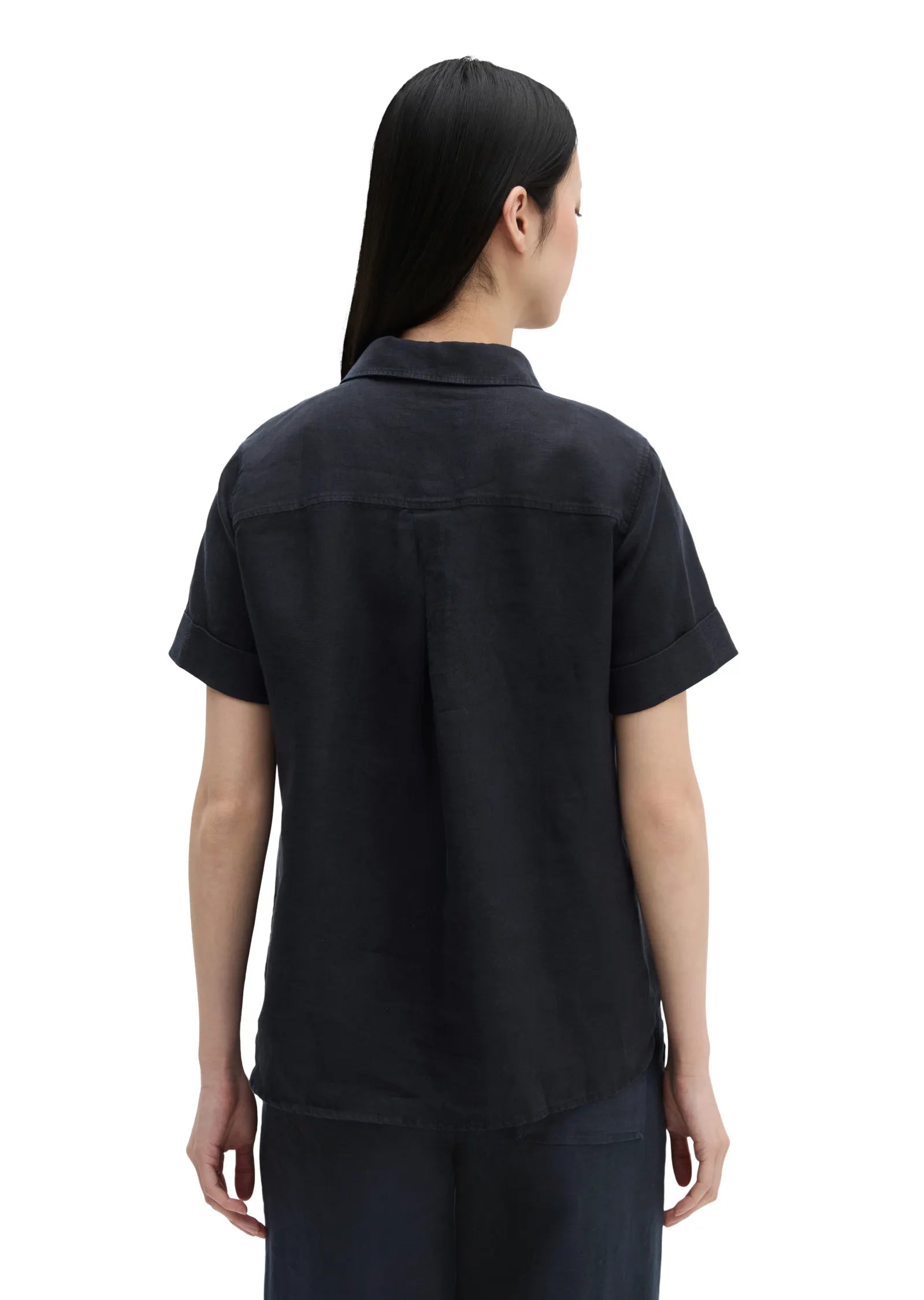 Kurzarm-Leinenbluse Regular Fit