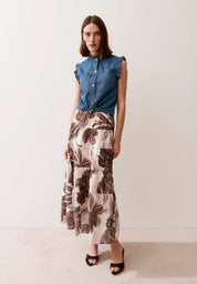 Jeansbluse mit Rüschenärmeln
