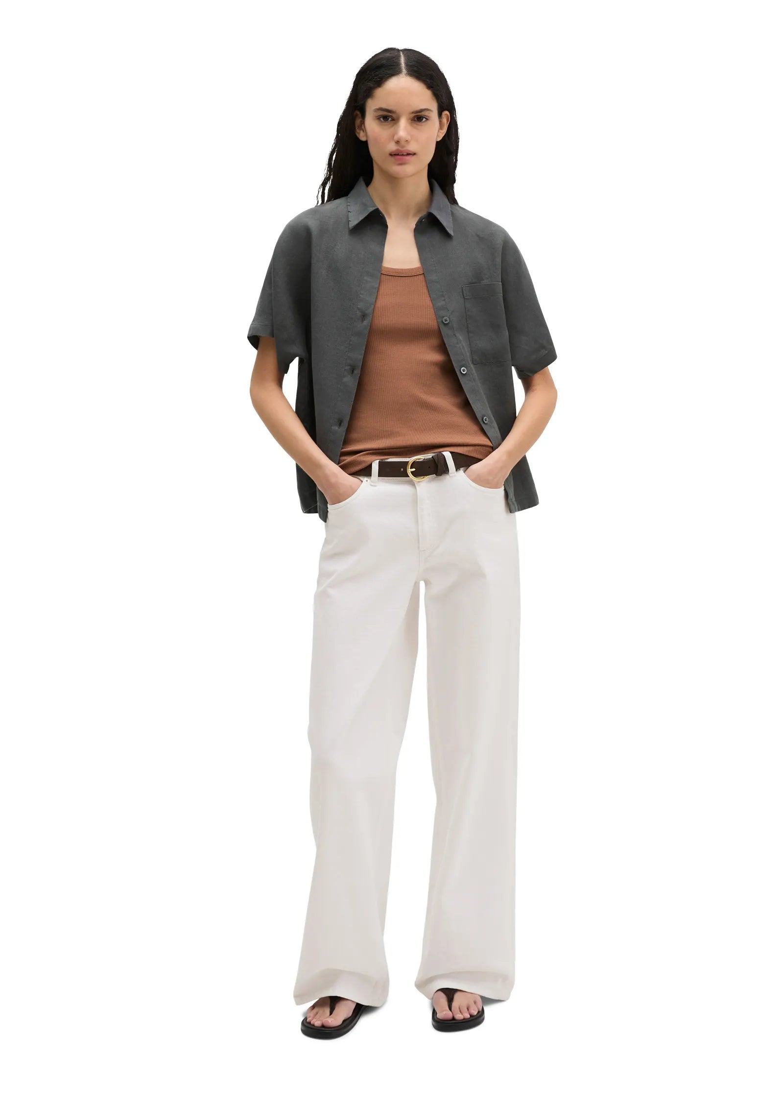 Leinenbluse Regular Fit
