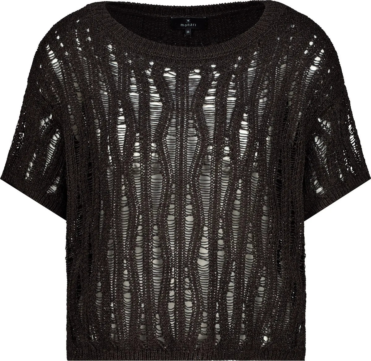 Strick-T-Shirt mt Rundhalsausschnitt