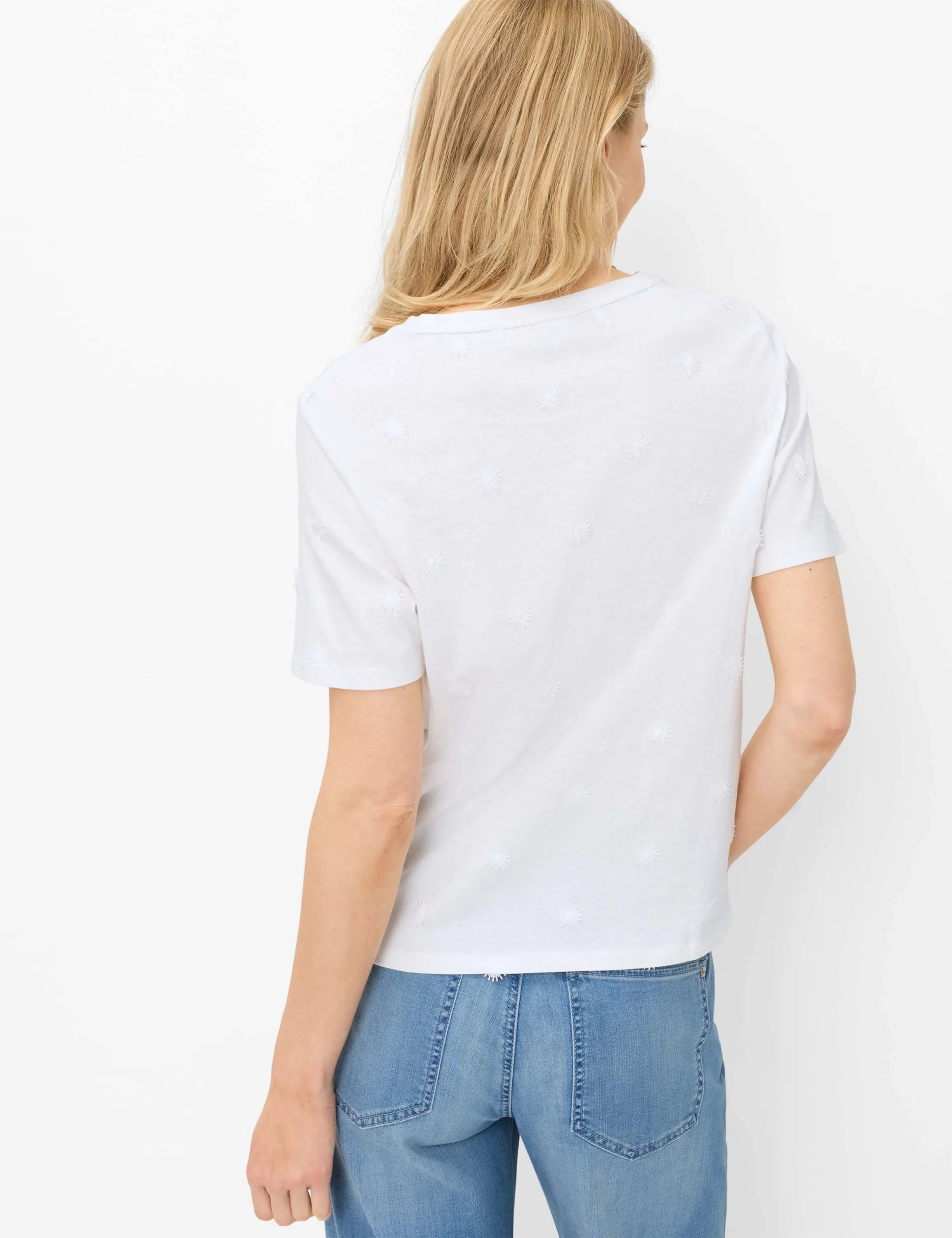 Shirt CIRA S mit Blumenstickerei