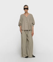Leinenhose Wide Leg