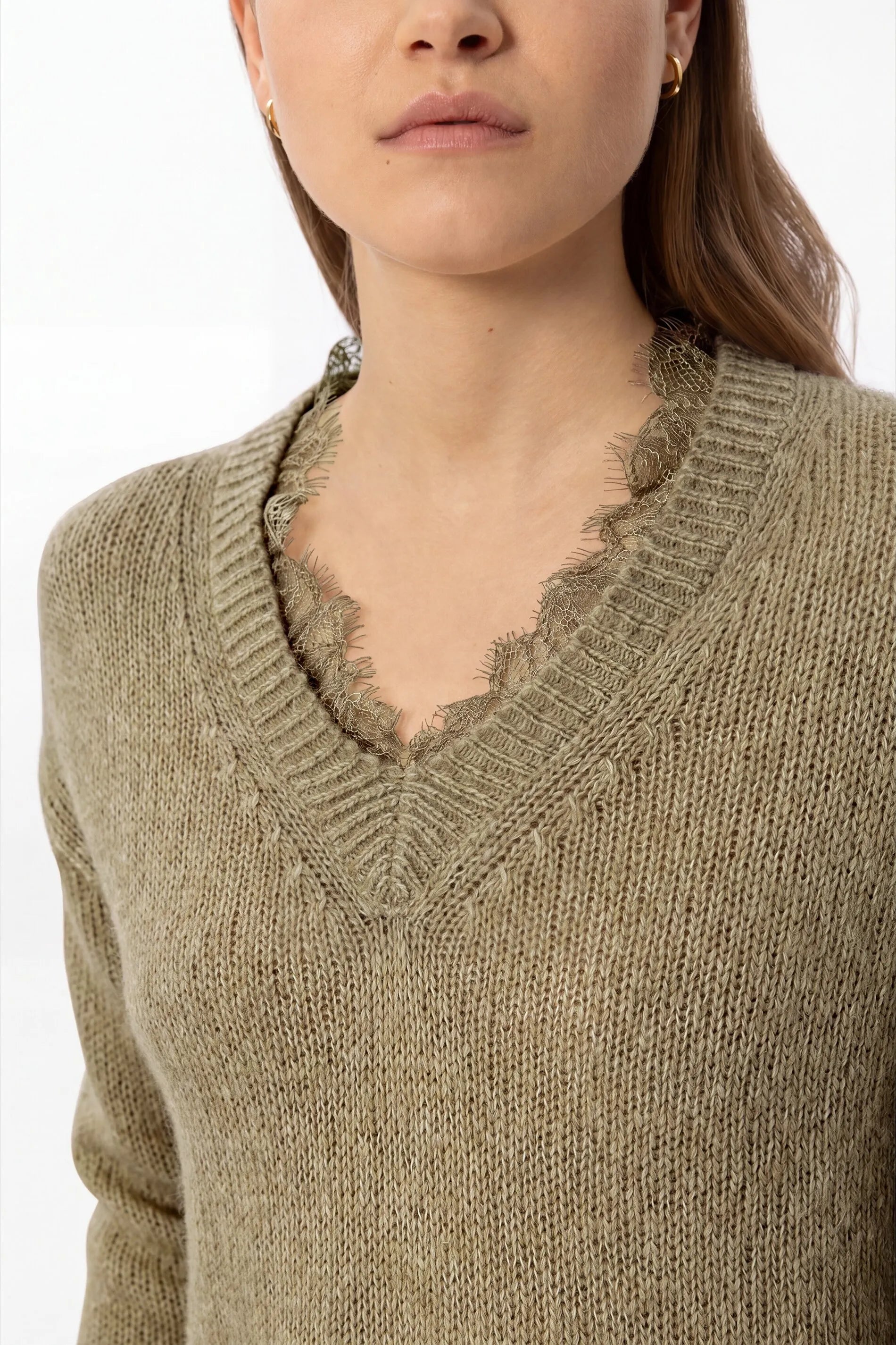 Strickpullover mit V-Ausschnitt
