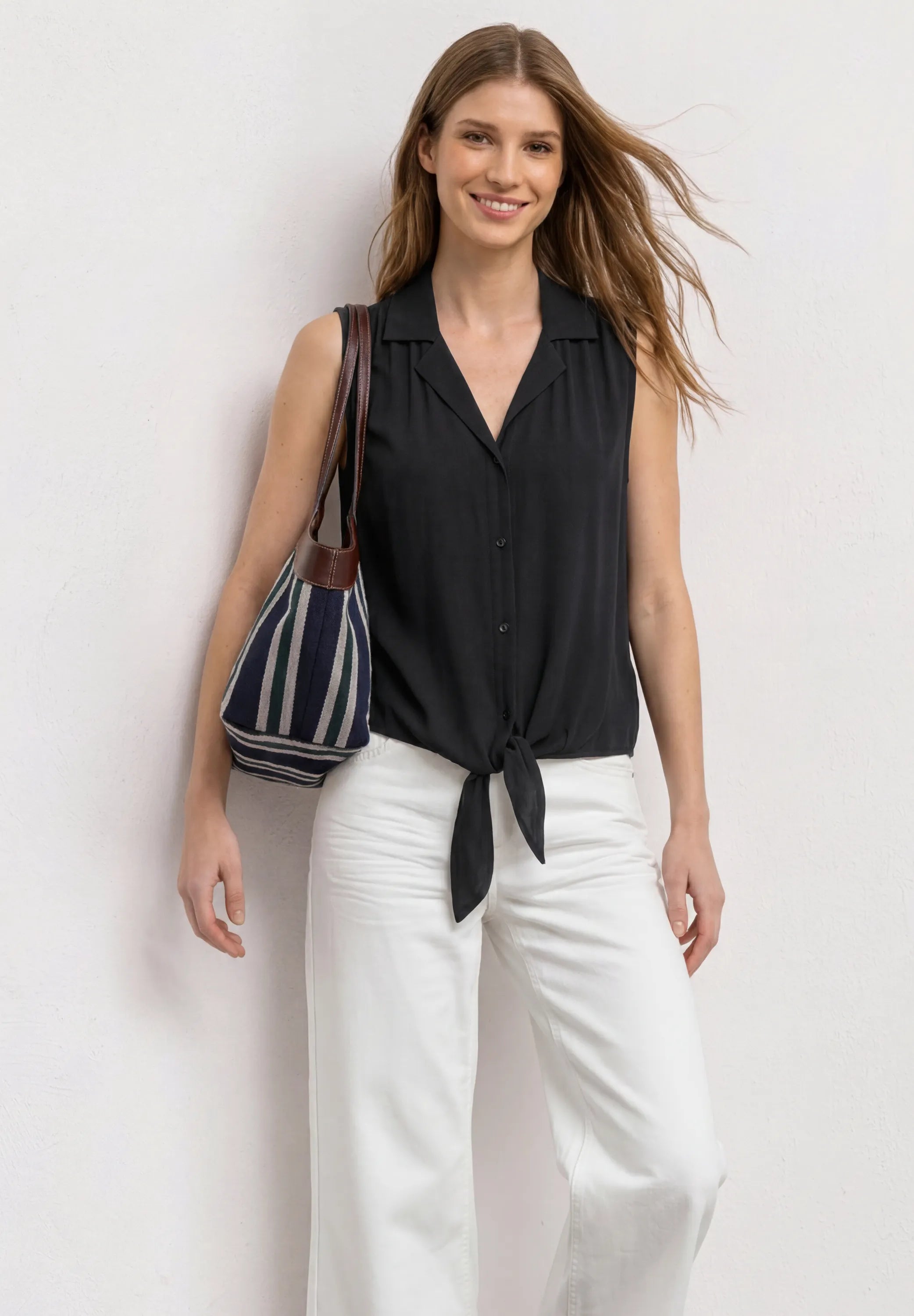 Blusentop Regular Fit mit Knoten
