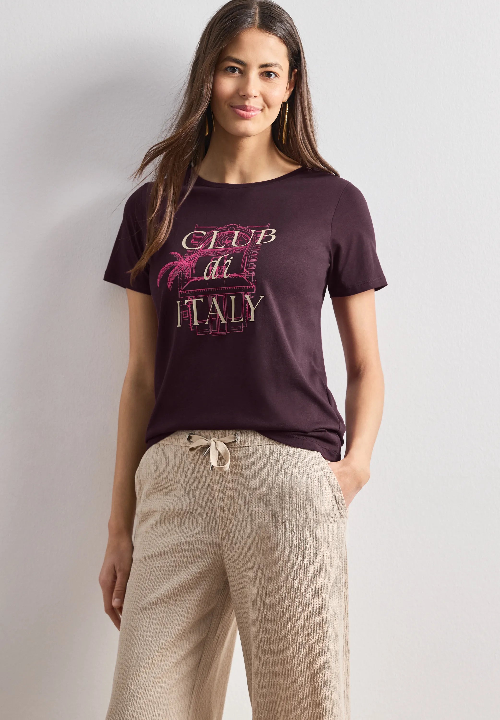 T-Shirt aus Modal-, Baumwollmix