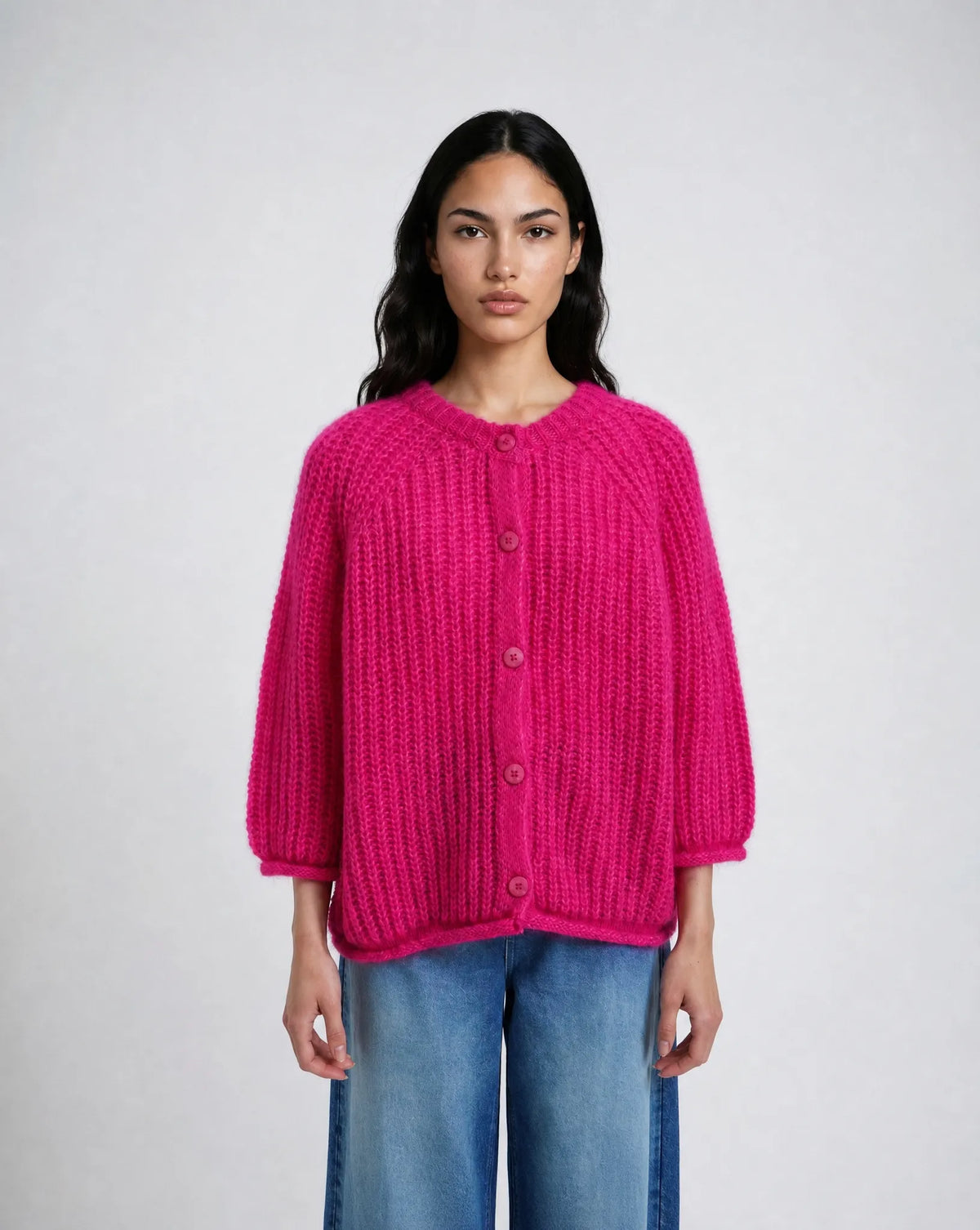 Strick-Cardigan aus Wollmix