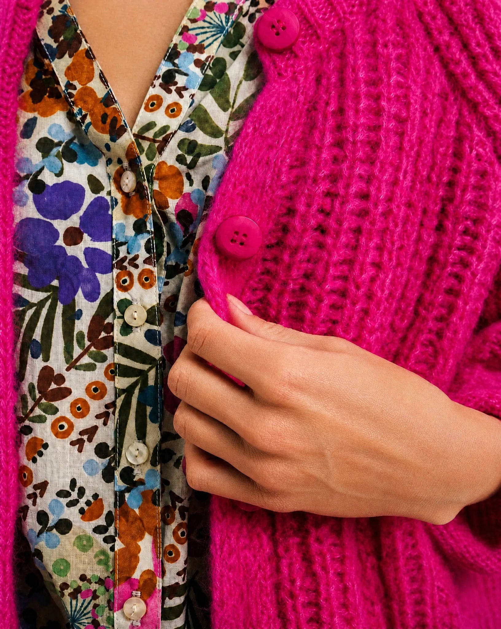Strick-Cardigan aus Wollmix