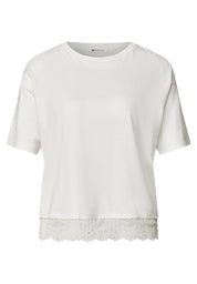 T-Shirt aus Baumwollmix mit Spitze