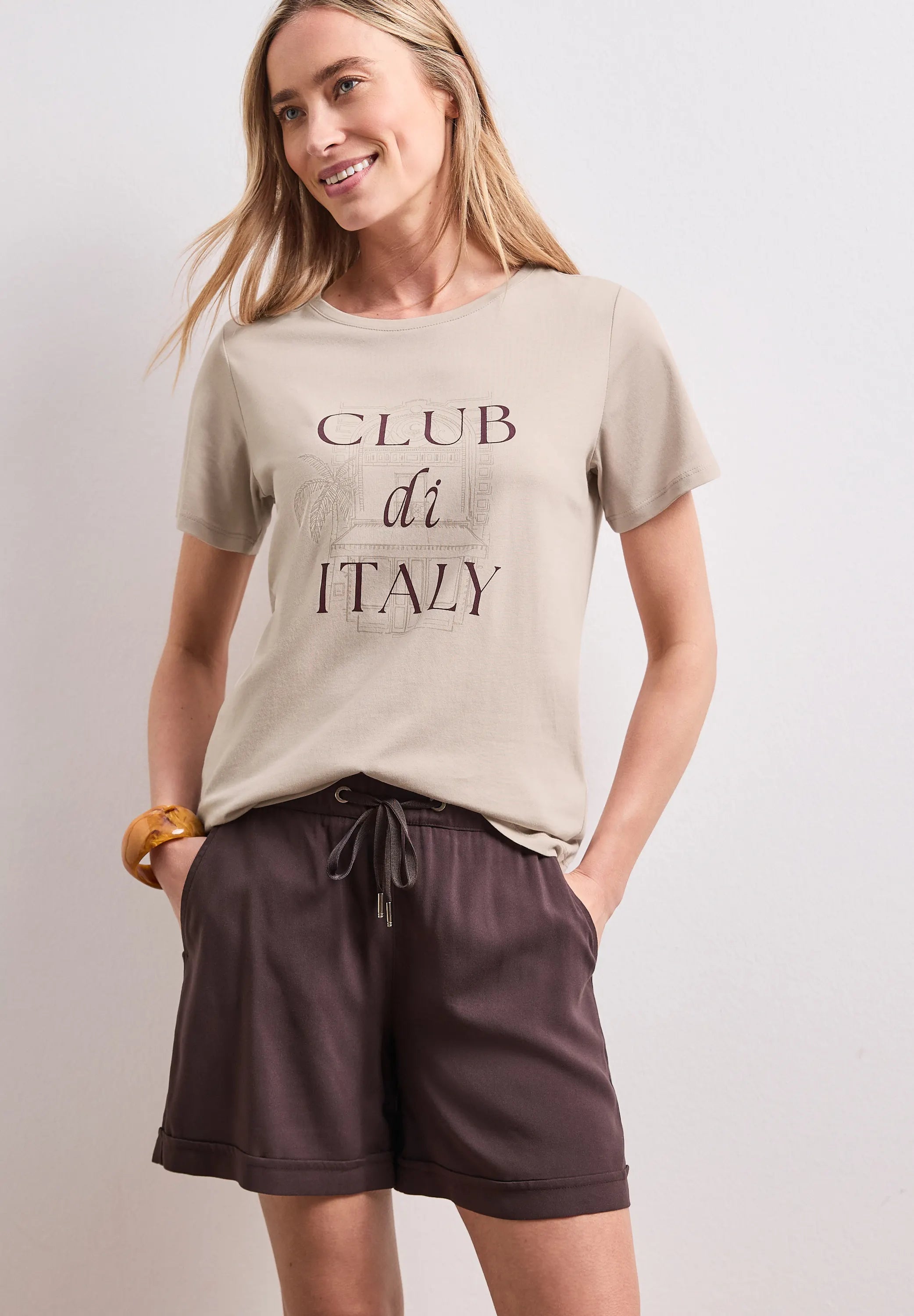 T-Shirt aus Modal-, Baumwollmix