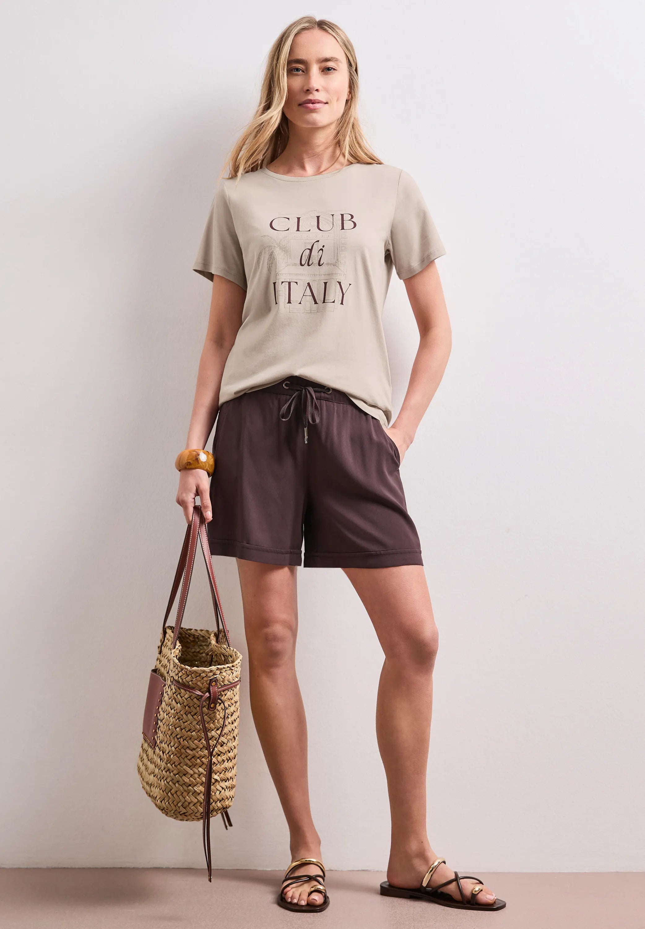T-Shirt aus Modal-, Baumwollmix