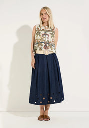 Jeansrock Midi aus Baumwolle