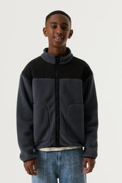 Fleecejacke mit Stehkragen