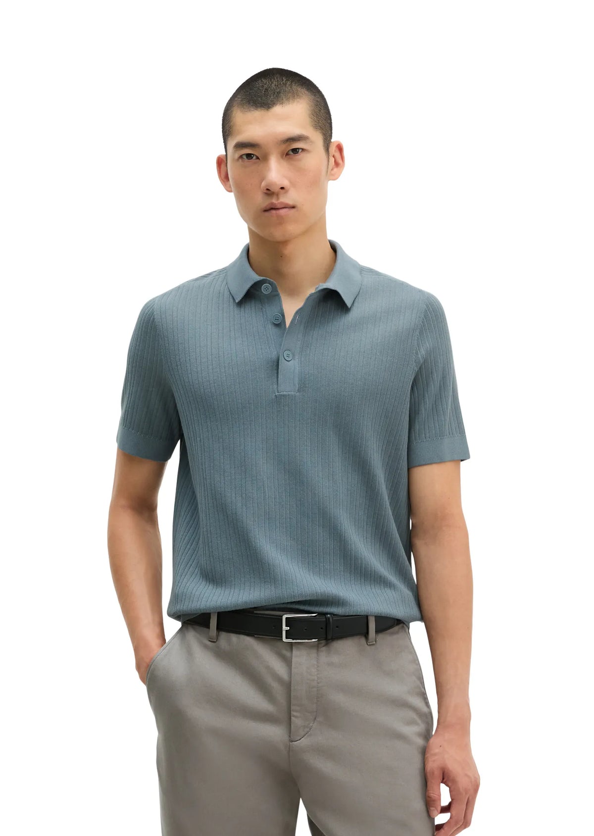Strick-Poloshirt Regular Fit aus Baumwolle