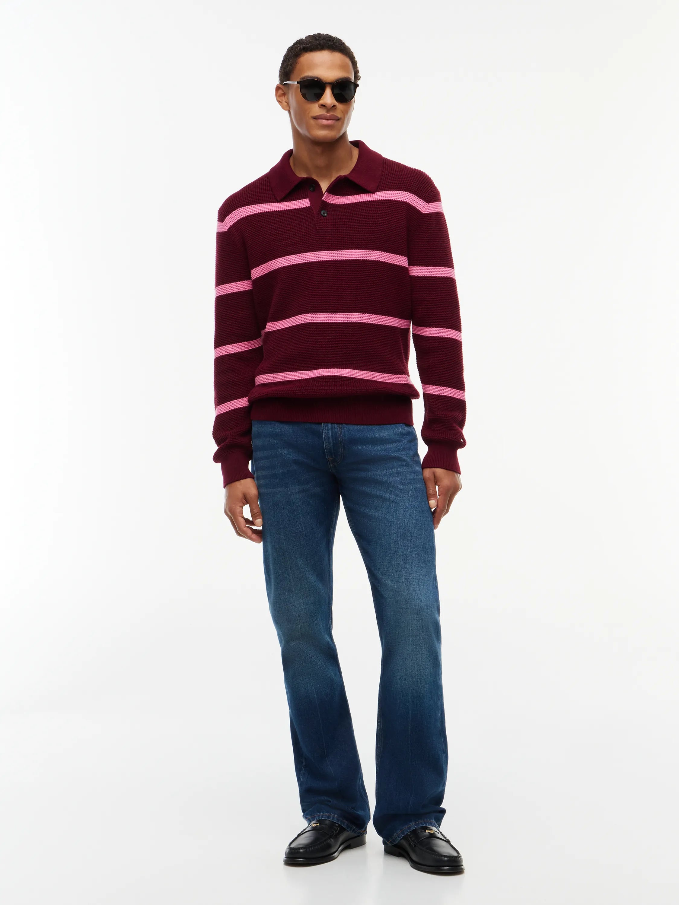 Strickpoloshirt aus Baumwolle
