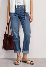 Straight Leg Jeans im Casual Fit mit Turn-Up