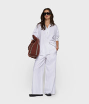 Bluse Oversized Fit aus Leinenmix
