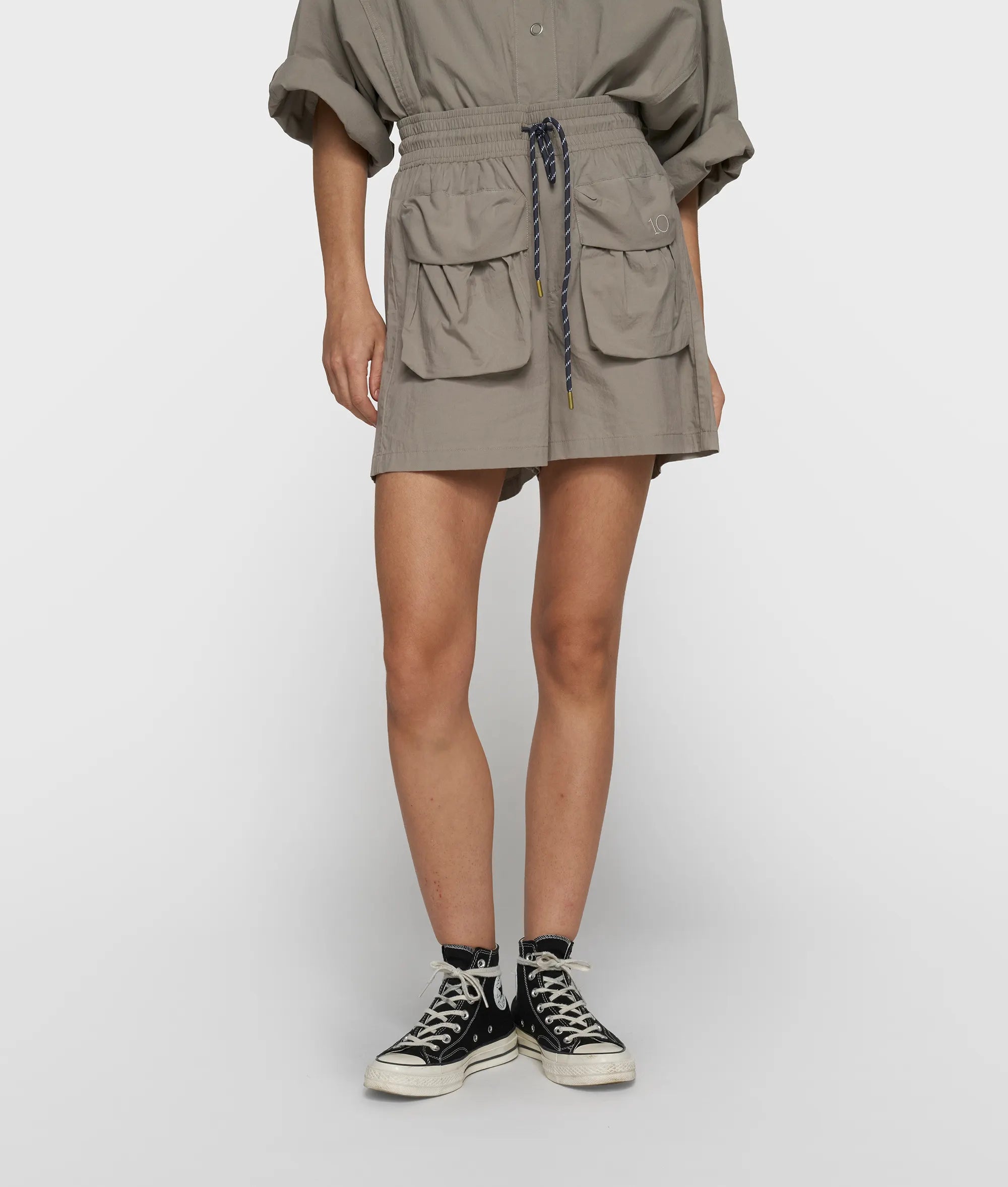 crinkle utility shorts