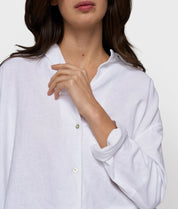 Bluse Oversized Fit aus Leinenmix