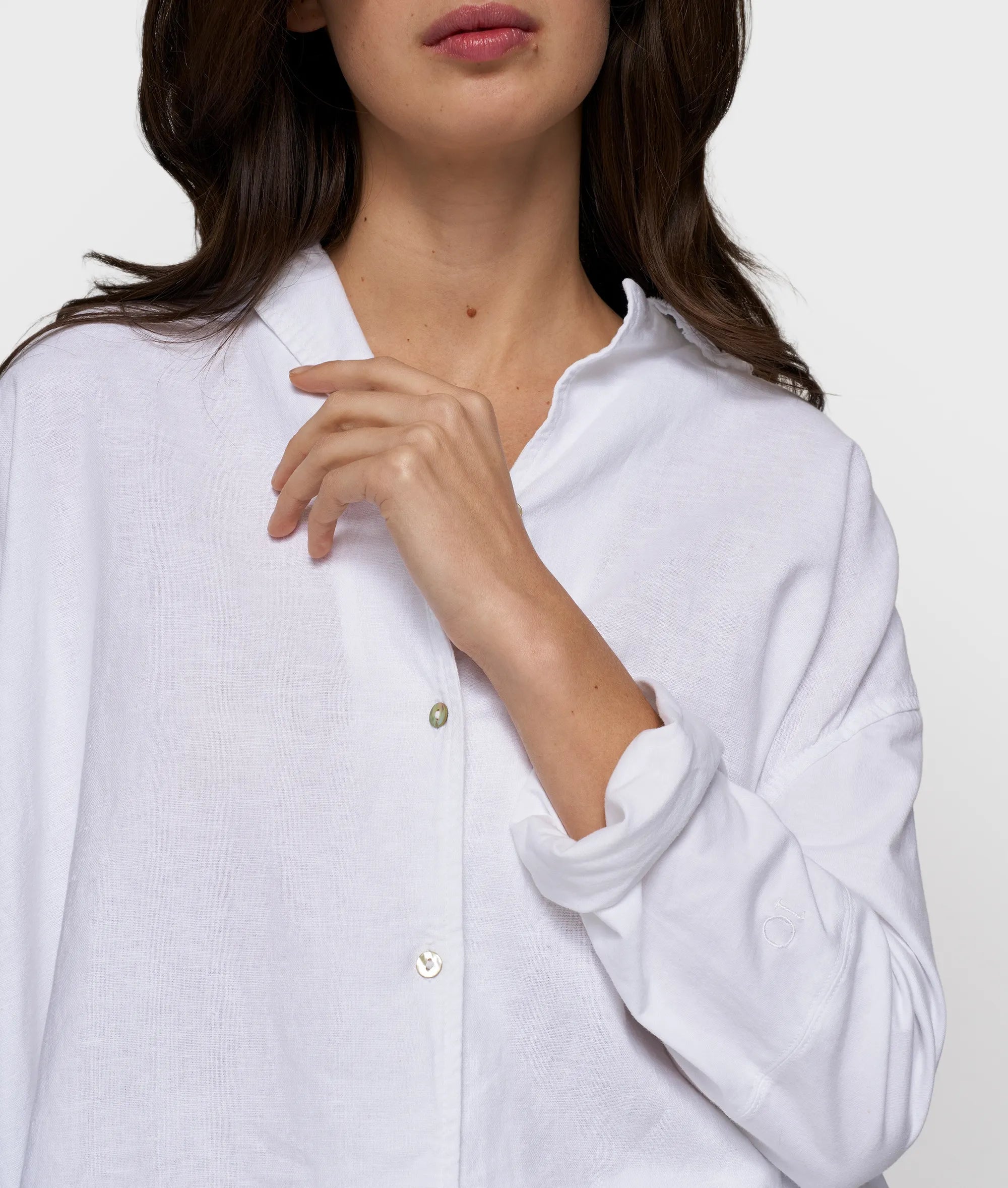 Bluse Oversized Fit aus Leinenmix