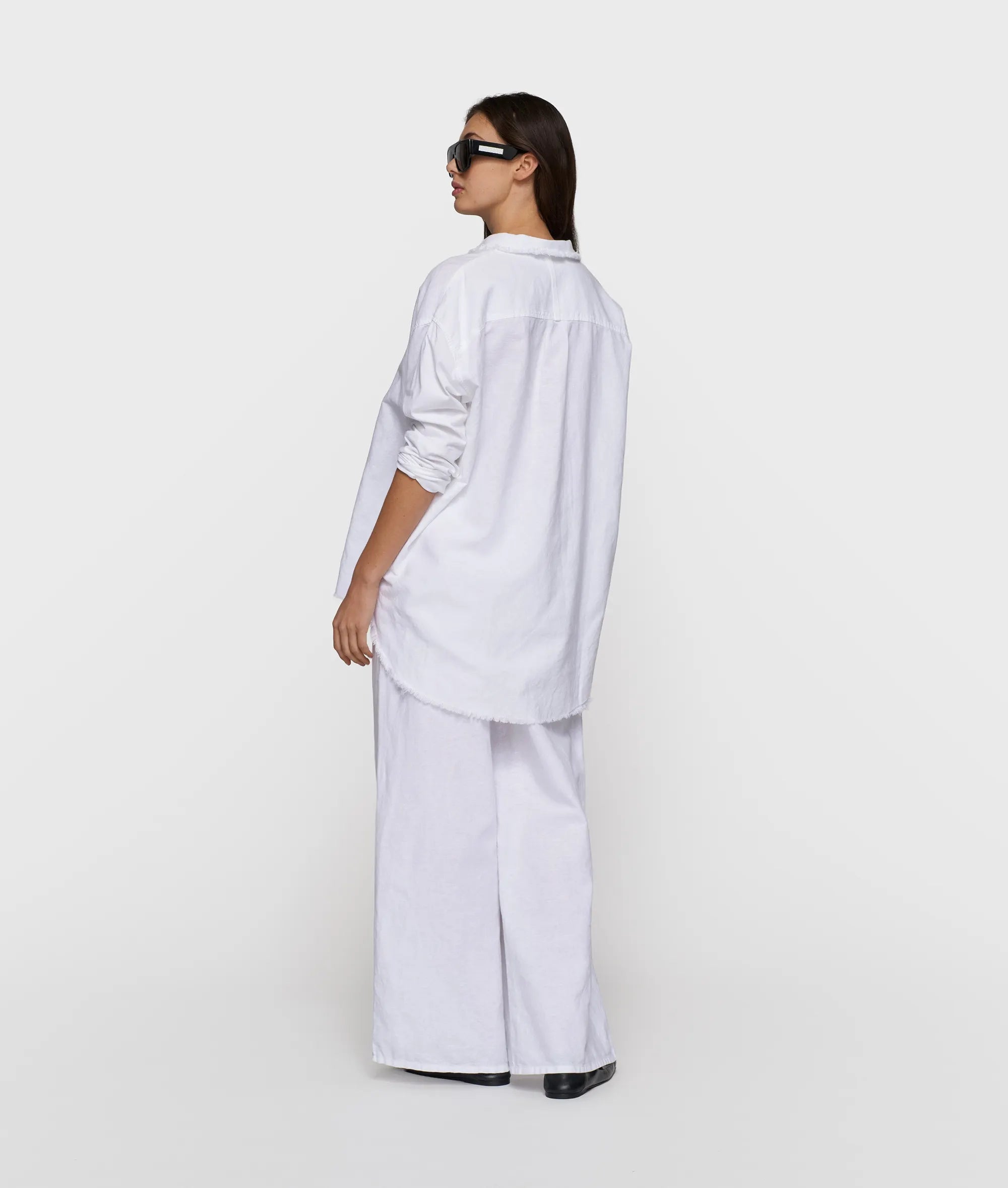 Bluse Oversized Fit aus Leinenmix