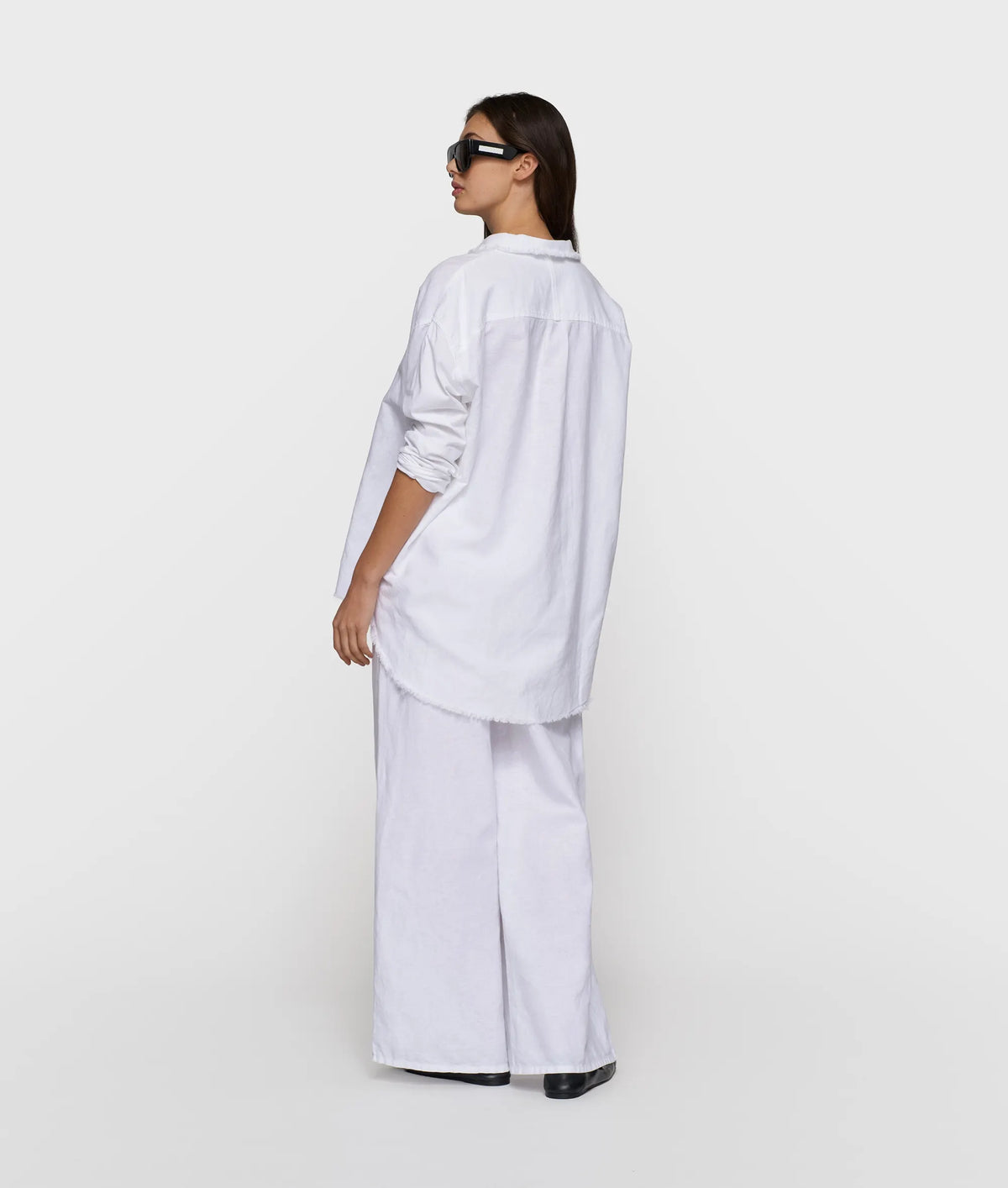 Bluse Oversized Fit aus Leinenmix