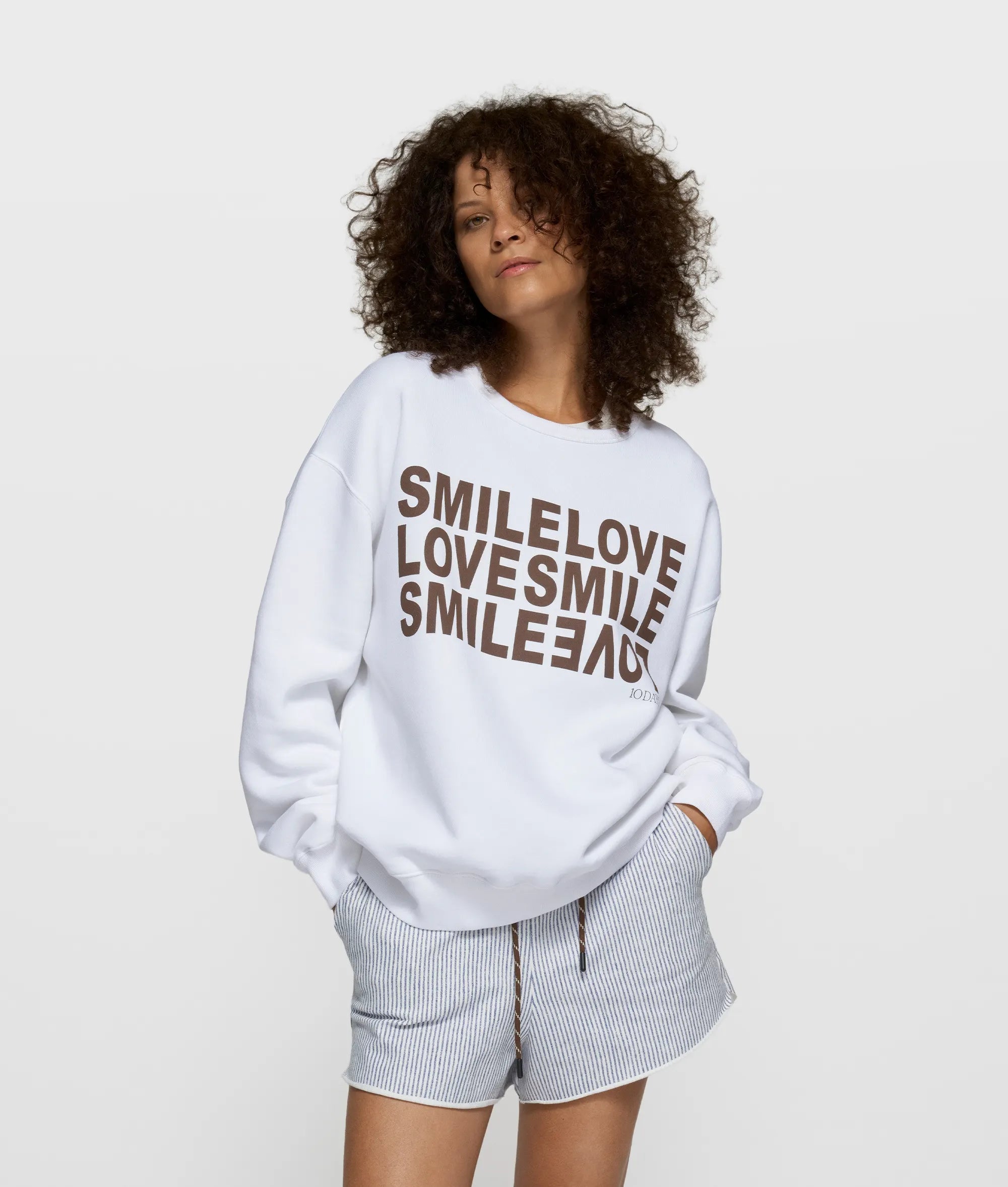 Sweatshirt oversized aus Baumwollmix