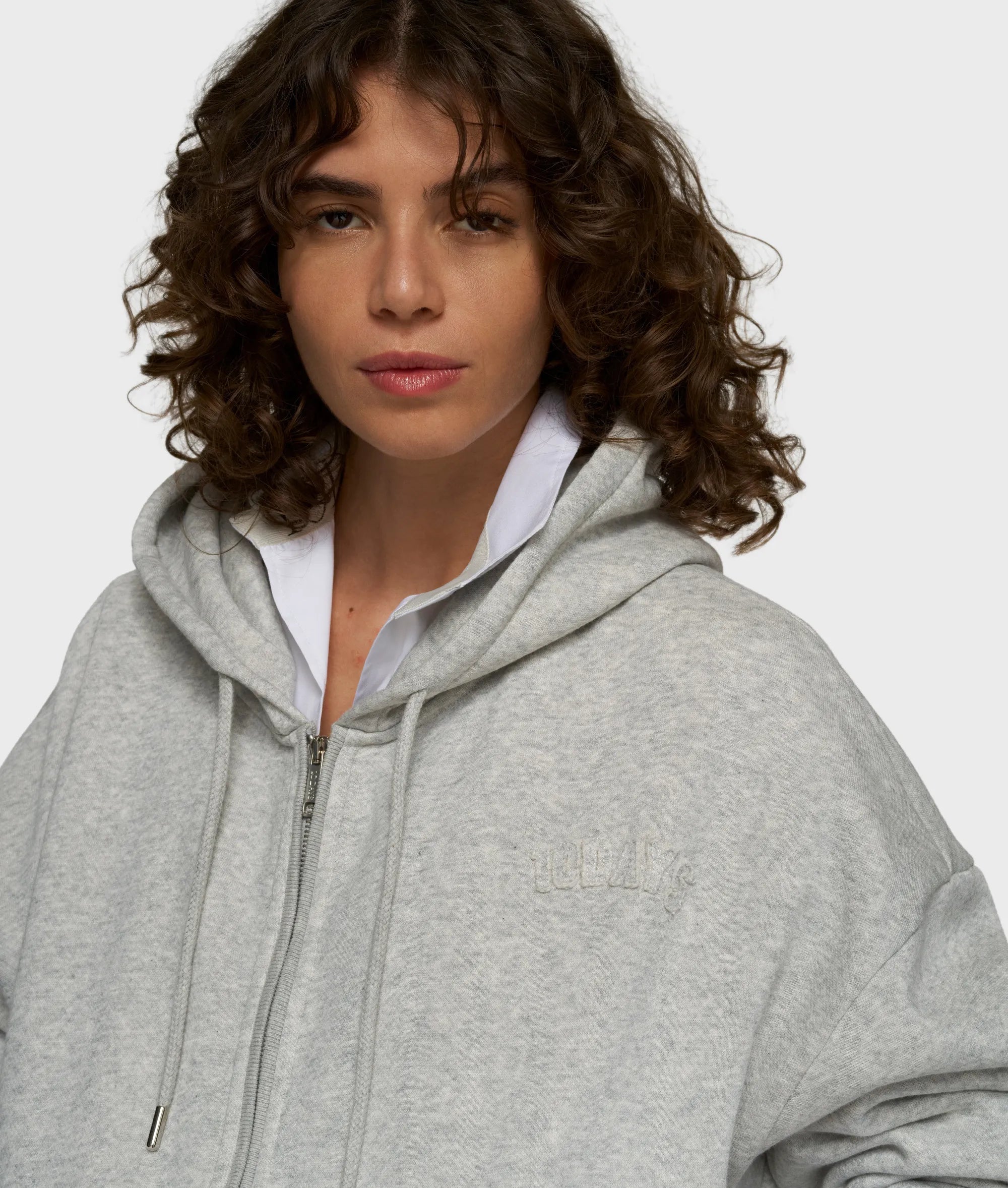 Sweatshirtjacke aus Baumwollmix