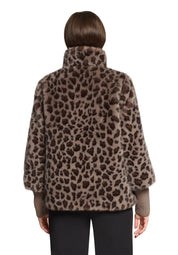 Kunstpelzjacke mit Stehkragen