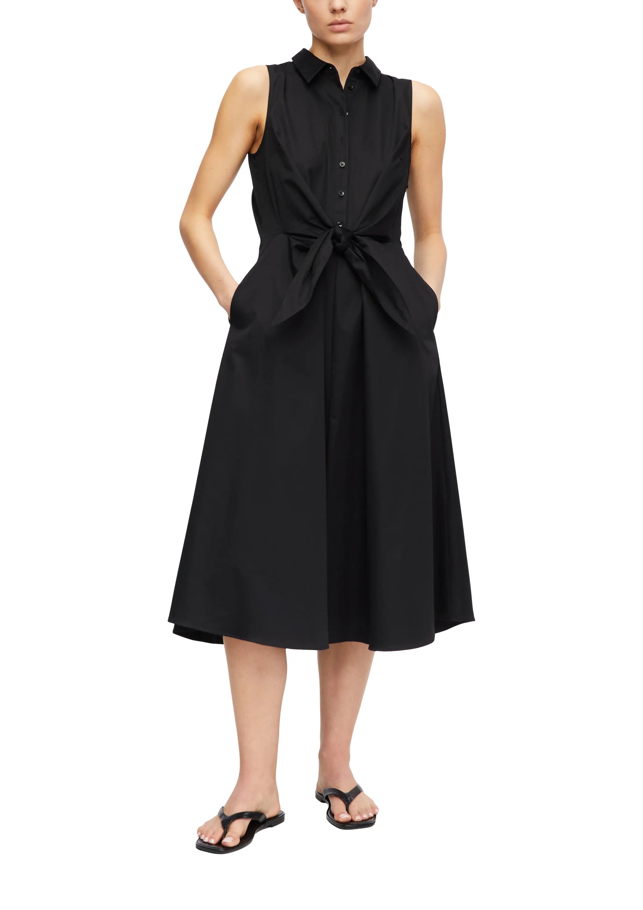 Hemdblusenkleid Midi aus Baumwollmix