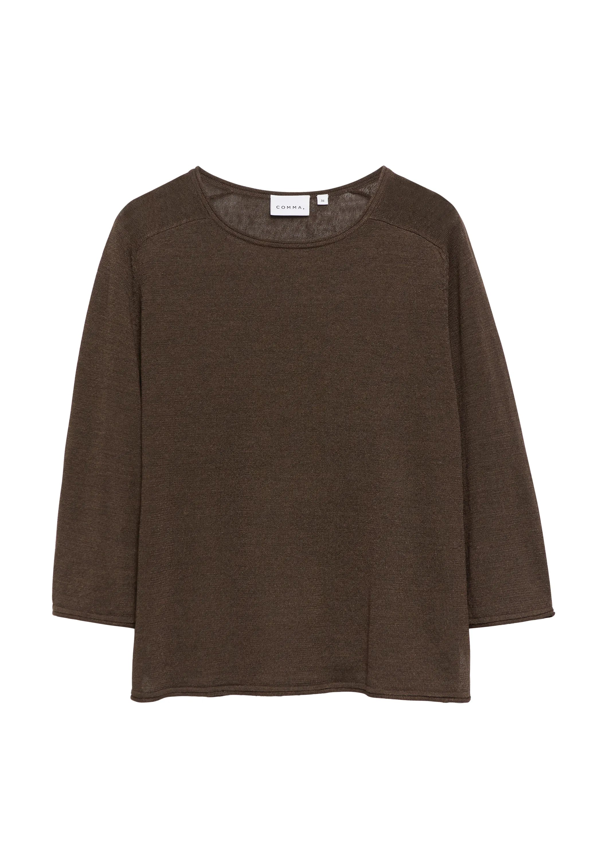 Strickpullover aus Leinenmix