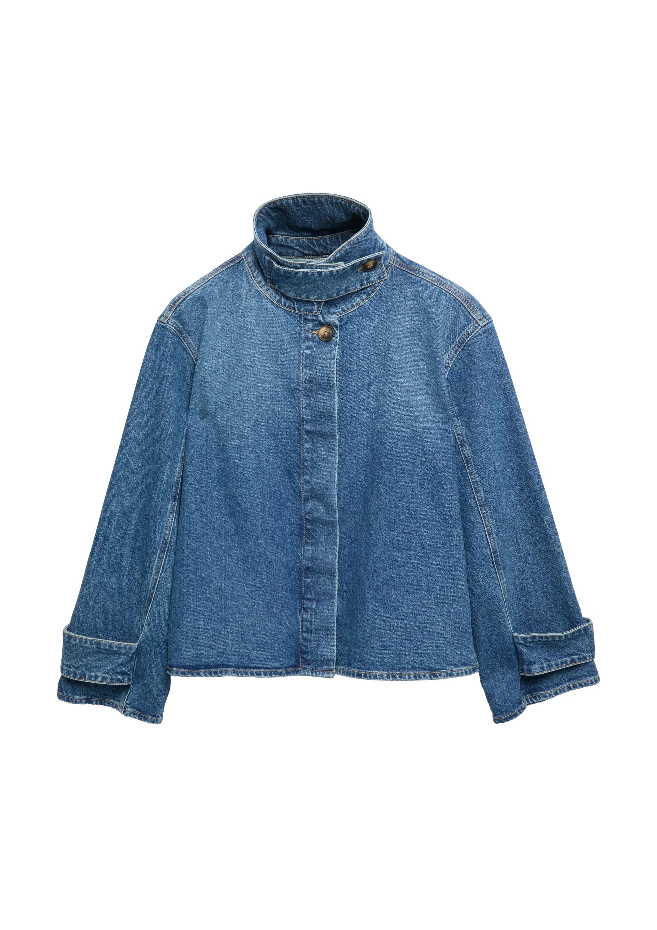 Jeansjacke mit Stehkragen