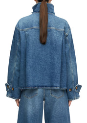Jeansjacke mit Stehkragen