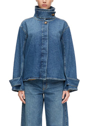 Jeansjacke mit Stehkragen