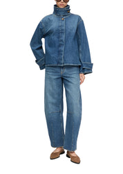 Jeansjacke mit Stehkragen