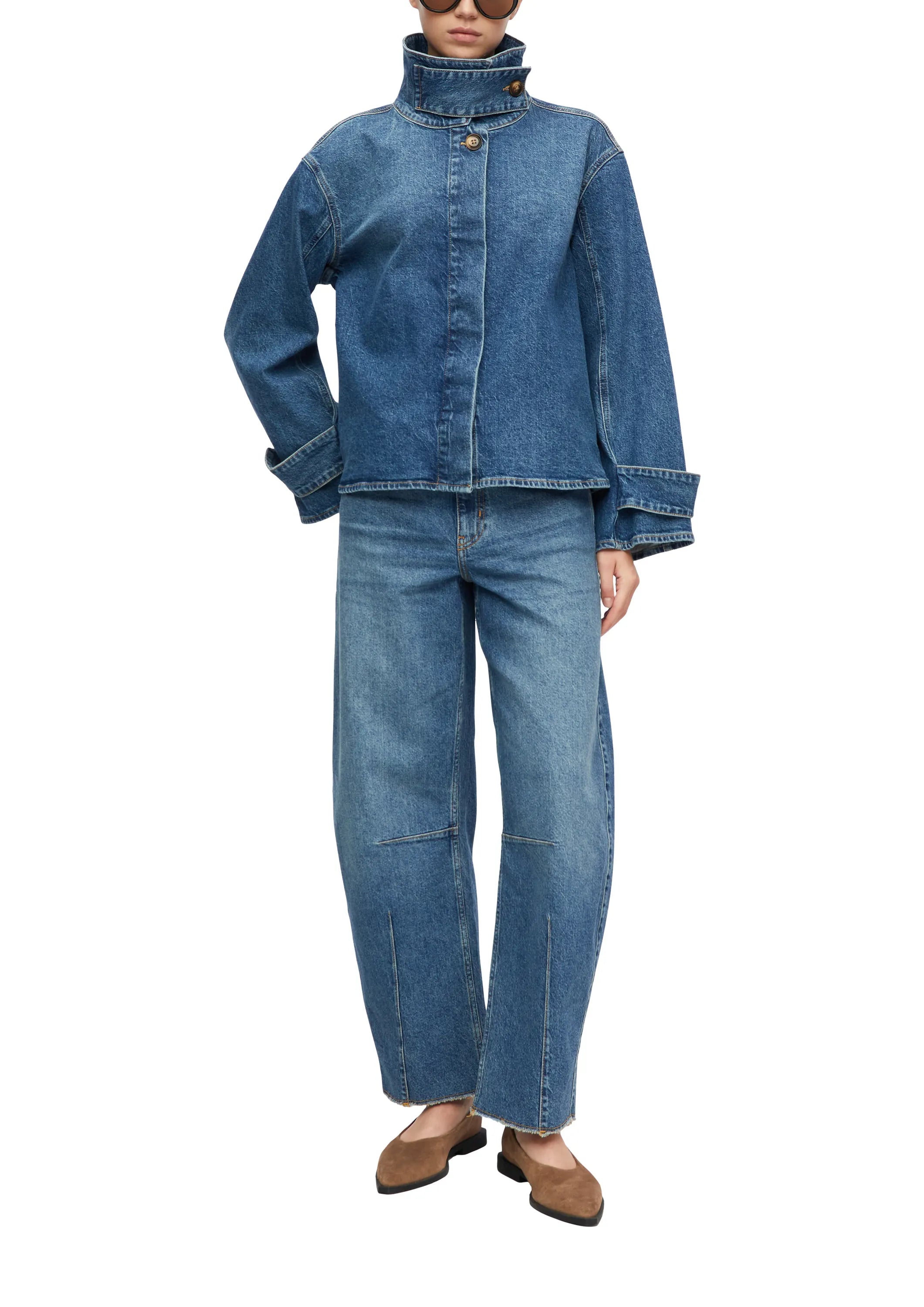 Jeansjacke mit Stehkragen