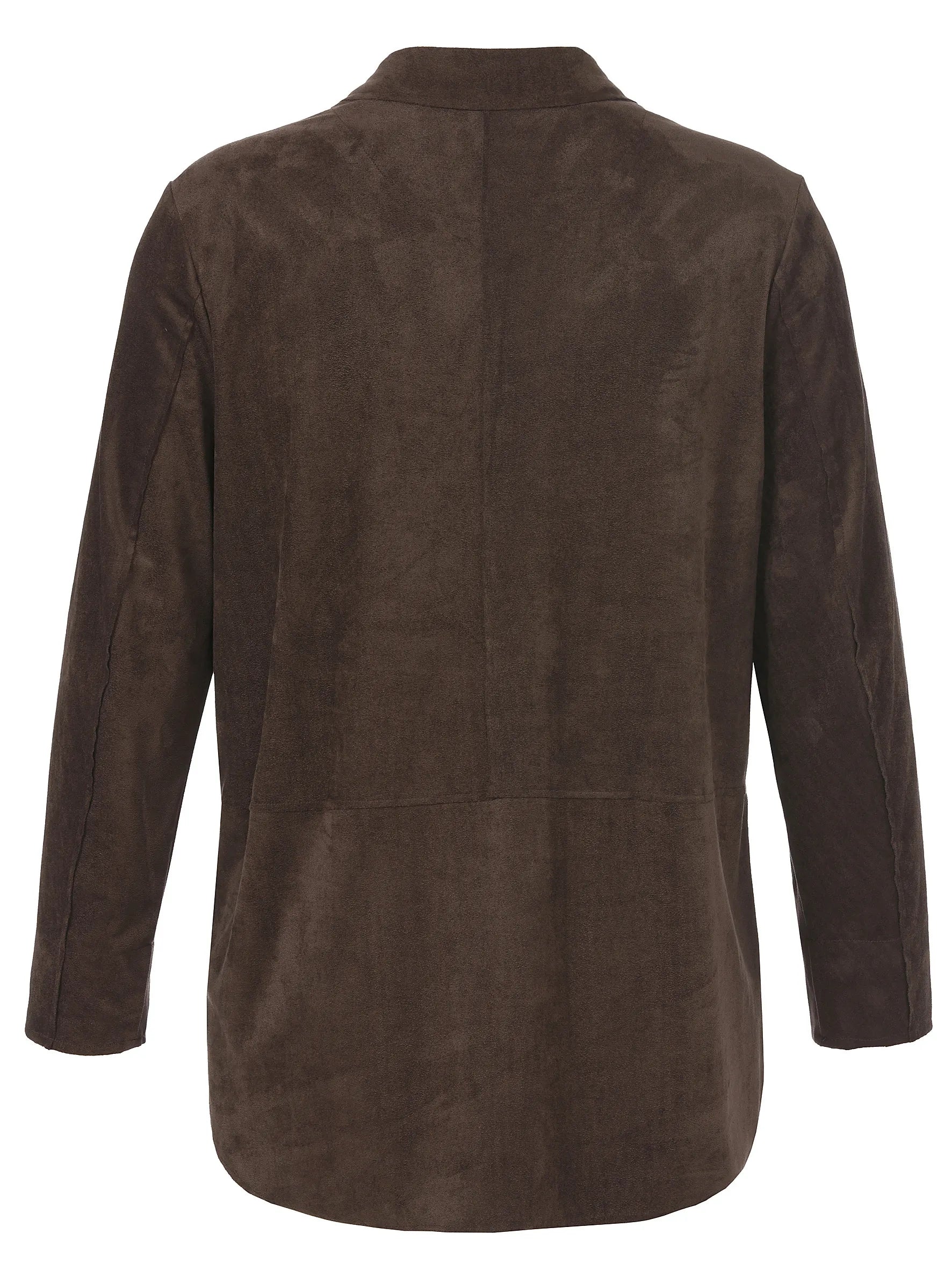 Lange Bluse aus Wildlederoptik