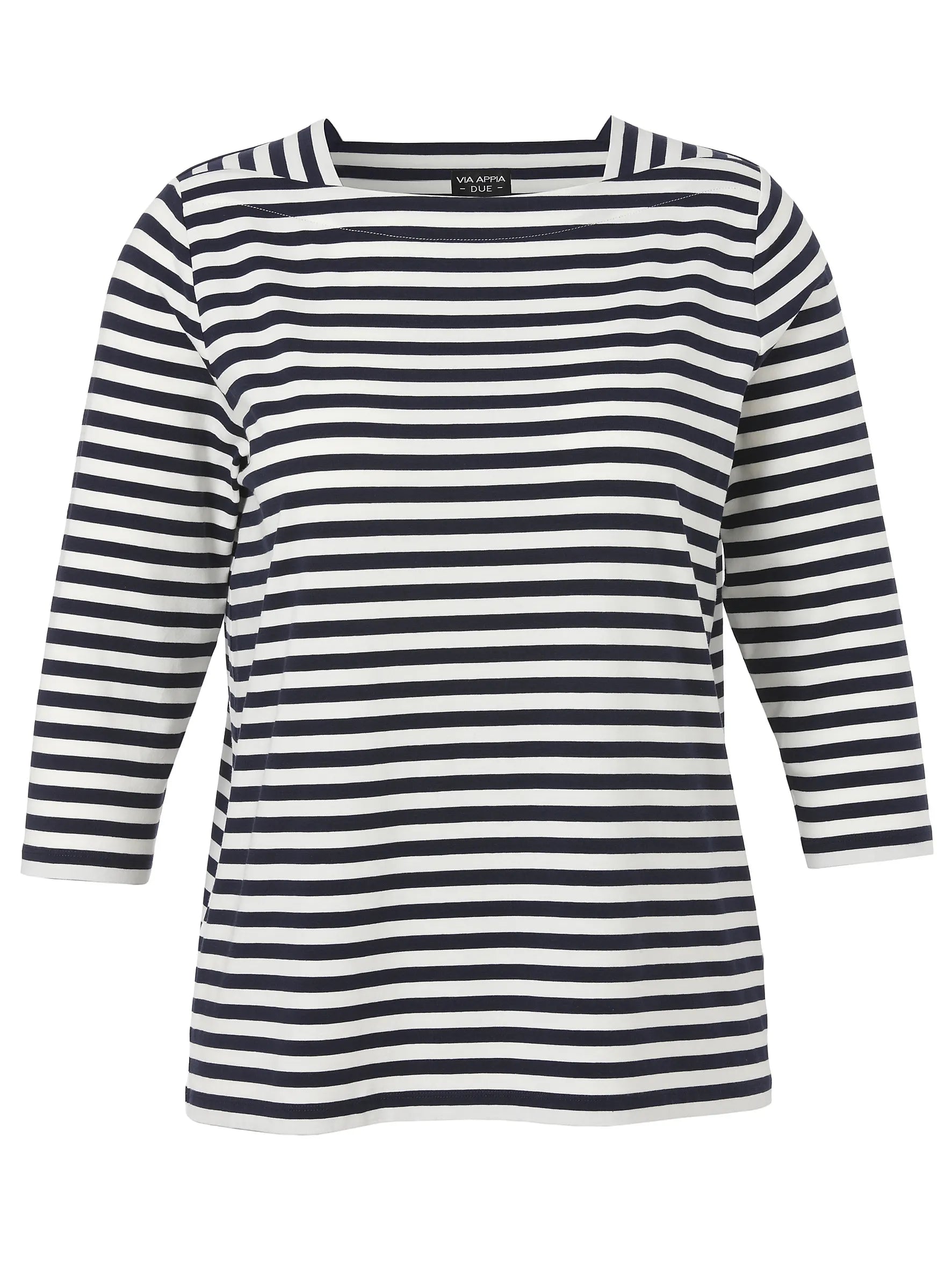 Gestreiftes Shirt mit Karree-Kragen