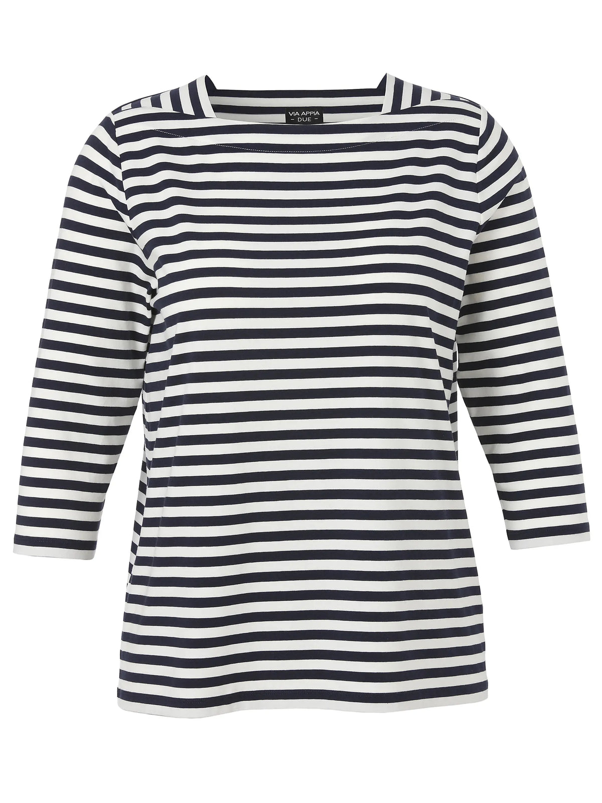 Gestreiftes Shirt mit Karree-Kragen