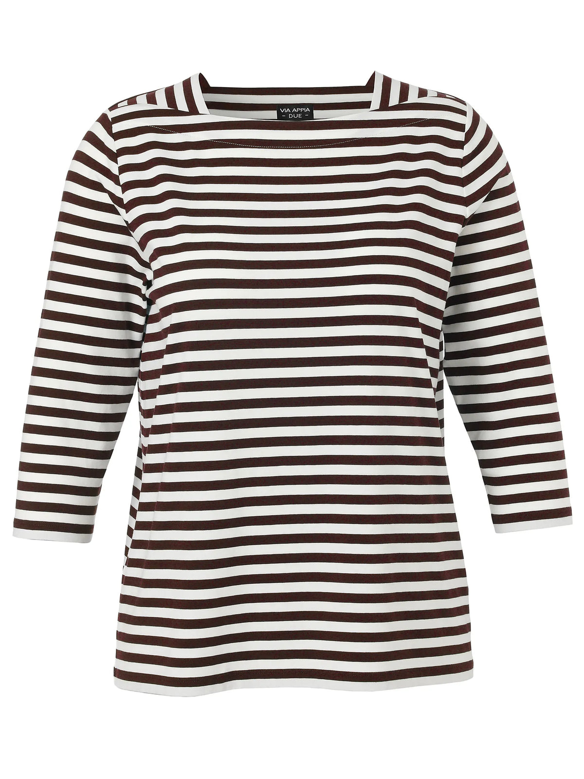 Gestreiftes Shirt mit Karree-Kragen