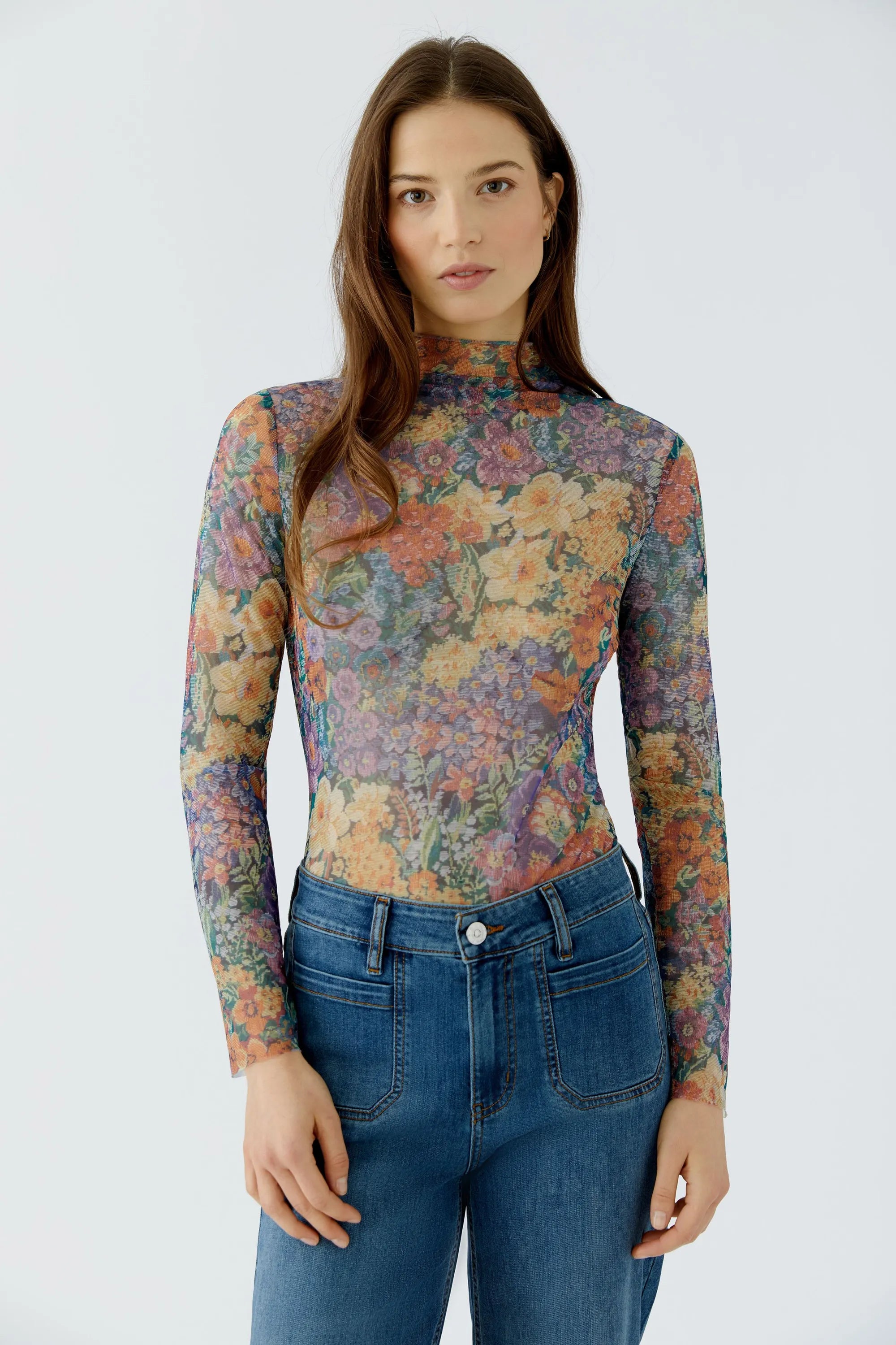 Langarmshirt aus feinem Mesh