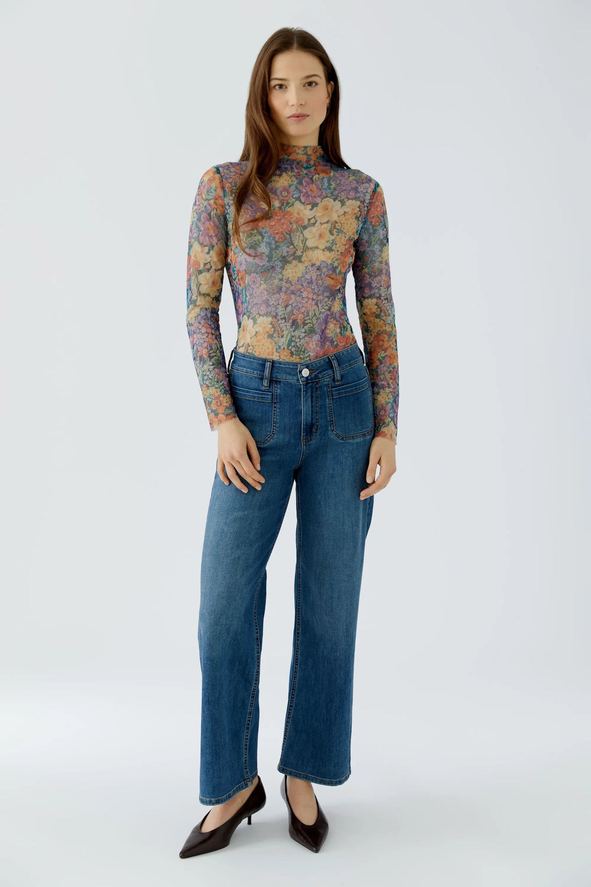 Langarmshirt aus feinem Mesh