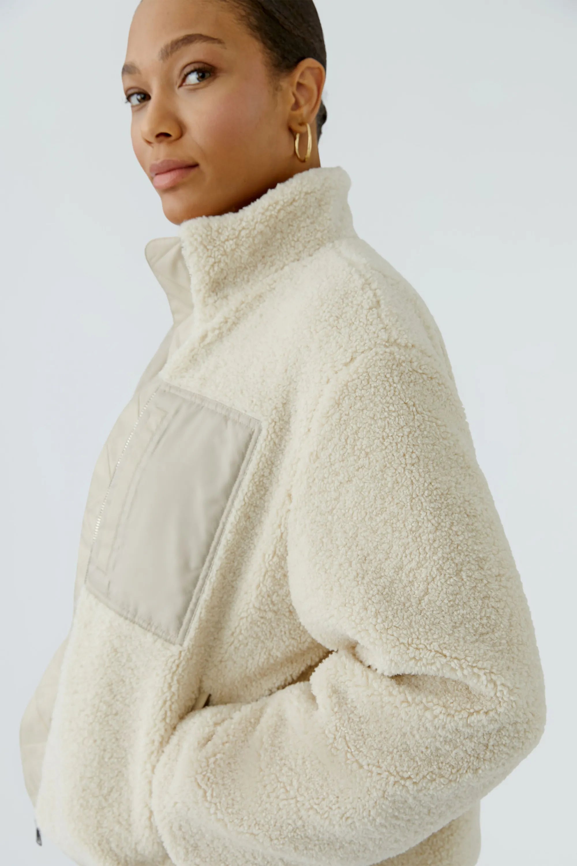 Fleecejacke mit Stehkragen